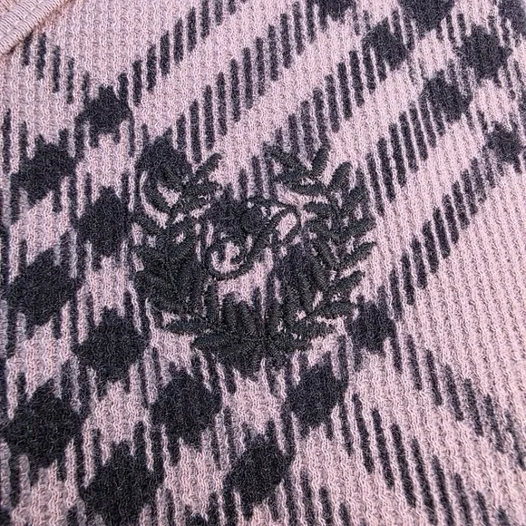 PINK Victoria's Secret‎ Thermal Boxy Cardigan Medium Waffle Knit Long Sleeve Top - Picture 7 of 9